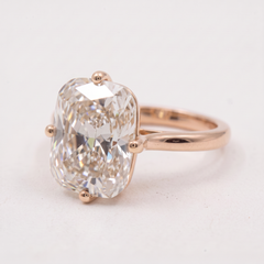 4.03 Carat E VVS2 Old Mine Brilliant Diamond Yellow Gold Ring