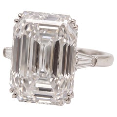 3.95 Carat D IF Emerald Diamond Platinum Ring