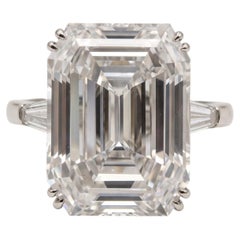 3.95 Carat D IF Emerald Diamond Platinum Ring