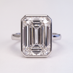 6.02 Carat D Internally Flawless Emerald Diamond Platinum Ring