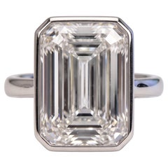6.02 Carat D Internally Flawless Emerald Diamond Platinum Ring