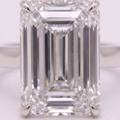 8.28 Carat D IF Emerald Diamond Platinum Ring
