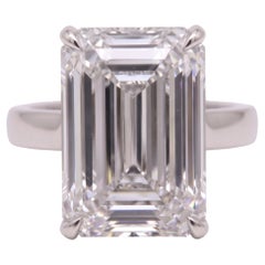 8.28 Carat D IF Emerald Diamond Platinum Ring