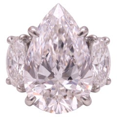 9.05 Carat D Internally Flawless Pear Brilliant Diamond Platinum Ring