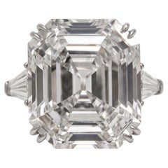 23.03 Carat D VVS2 Cut-Cornered Rectangular Step Cut Diamond Platinum Ring