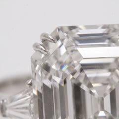 23.03 Carat D VVS2 Cut-Cornered Rectangular Step Cut Diamond Platinum Ring