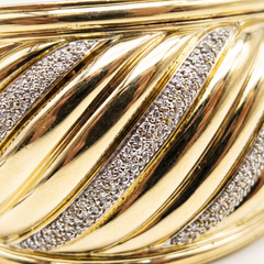 David Yurman 2 Carat Diamond 18k Yellow Gold Bangle Bracelet