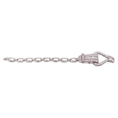 10 Carat Diamond Platinum Horse Bit Bracelet, 1940s Style