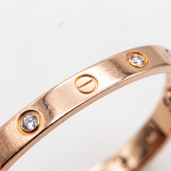 Cartier 18k Rose Gold Diamond Love Bangle Bracelet