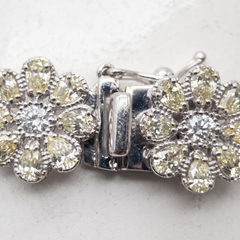 8 Carat Fancy Yellow & White Diamond Platinum Flower Bracelet