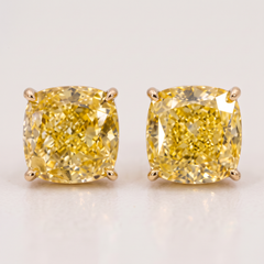 4 Carat Fancy Yellow Internally Flawless Cushion Modified Brilliant Diamond Y