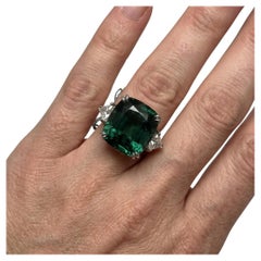 GIA Certified 20 Carat Natural Emerald Diamond Platinum Engagement Ring