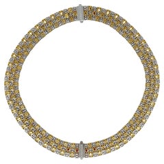 Roberto Coin Appassionata 18K Two-Tone Gold Woven Diamond Necklace