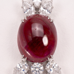 40.08 Carat Unheated Burma Ruby Diamond Pendant Necklace C. Dunaigre Certified