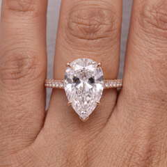 2.05 Carat E VVS1 Pear Modified Brilliant Diamond Rose Gold Engagement Ring