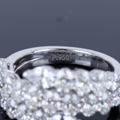 4 Carat Pear and Oval Diamond Bypass Platinum Cocktail Ring