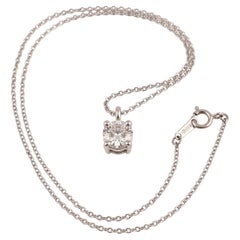 Tiffany & Co. Round Diamond Solitaire Platinum Pendant Necklace