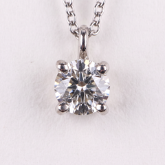 Tiffany & Co. Round Diamond Solitaire Platinum Pendant Necklace