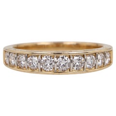 Vintage Cartier 'Stitches' 18k Yellow Gold Diamond Wedding Band Ring