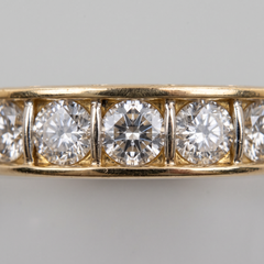 Vintage Cartier 'Stitches' 18k Yellow Gold Diamond Wedding Band Ring