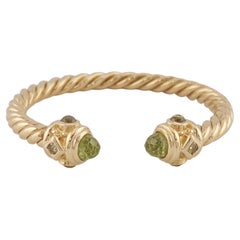 David Yurman Renaissance Peridot 18k Yellow Gold Cuff Band