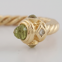 David Yurman Renaissance Peridot 18k Yellow Gold Cuff Band