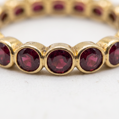 Tiffany & Co. Vintage 2 Carat Ruby 18k Yellow Gold Eternity Band Ring