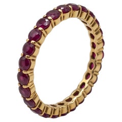 Tiffany & Co. Vintage 2 Carat Ruby 18k Yellow Gold Eternity Band Ring