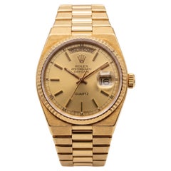 Rolex Oysterquartz Day-Date 18k Yellow Gold Wrist Watch