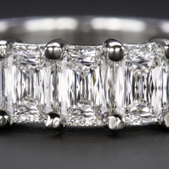 1.5 Carat Criss Cut Diamond Five-Stone Wedding Band in 14k White Gold