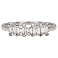 1.5 Carat Criss Cut Diamond Five-Stone Wedding Band in 14k White Gold