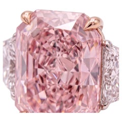 GIA Certified 8.56 Carat Fancy Brownish Pink Diamond Ring
