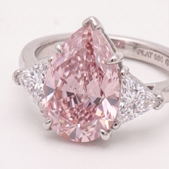 2.01 Carat Fancy Purplish Pink Internally Flawless Pear Modified Brilliant Diamo