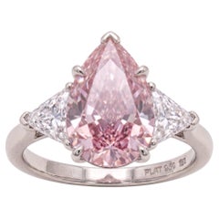 2.01 Carat Fancy Purplish Pink Internally Flawless Pear Modified Brilliant Diamo