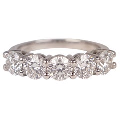 Tiffany & Co. Certified 1.5 Carat Diamond Platinum 5-Stone Wedding Band