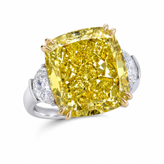 GIA Certified 8.01 Carat Fancy Yellow VVS1 Cushion Diamond Ring