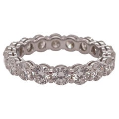 3 Carat Round Diamond 18K White Gold Eternity Band Ring