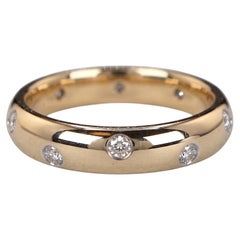 Tiffany & Co. Etoile 18K Yellow Gold Diamond Platinum Bezel Band Ring