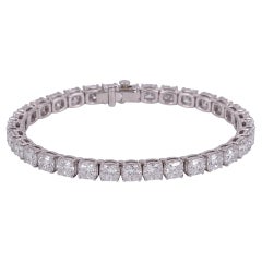 Bracciale Tiffany in platino con diamante da 17 carati con taglio a cuscino certificato