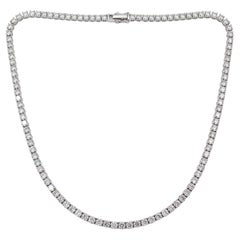 6 Carat Natural Diamond 14k White Gold Tennis Necklace