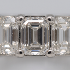 3 Carat Emerald Cut Diamond 14K White Gold Eternity Band