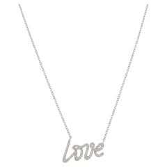 Tiffany & Co Paloma's Graffiti Love Diamond 18K White Gold Necklace