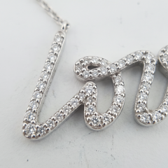 Tiffany & Co Paloma's Graffiti Love Diamond 18K White Gold Necklace