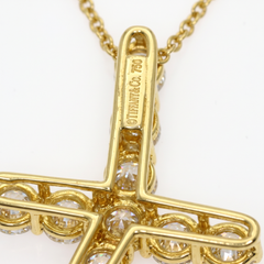Tiffany & Co. Diamond Cross 18k Yellow Gold Necklace