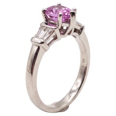 1 Carat Pear Pink Sapphire Diamond Platinum Cocktail Ring