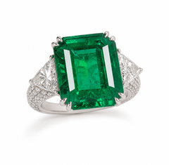 GIA Certified 6.91 Carat Green Octagonal Emerald White Gold Ring