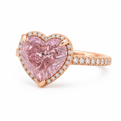 Anello con diamante a forma di cuore da 2,01 carati, certificato GIA, colore Fancy Brown-Pink, purezza SI1