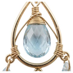 Tiffany & Co. Aquamarine 18K Yellow Gold Chandelier Earrings