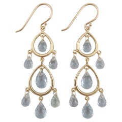 Tiffany & Co. Aquamarine 18K Yellow Gold Chandelier Earrings