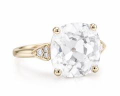 GIA Certified 6.16 Carat J VS2 Old Mine Brilliant Diamond Yellow Gold Ring